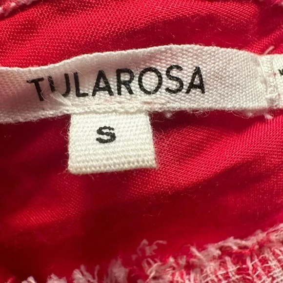Tularosa Amelia red and white vneck romper with metal grommets - Picture 7 of 9